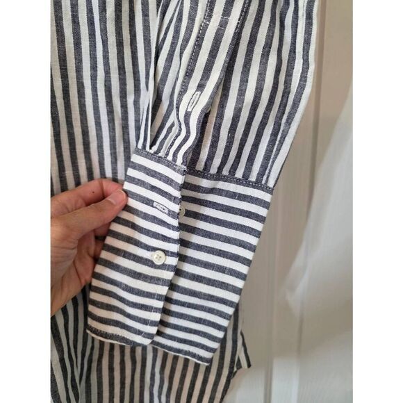 J. Crew Classic-fit beach shirt in striped linen-cotton blend XXS NWT $98 - Picture 8 of 11